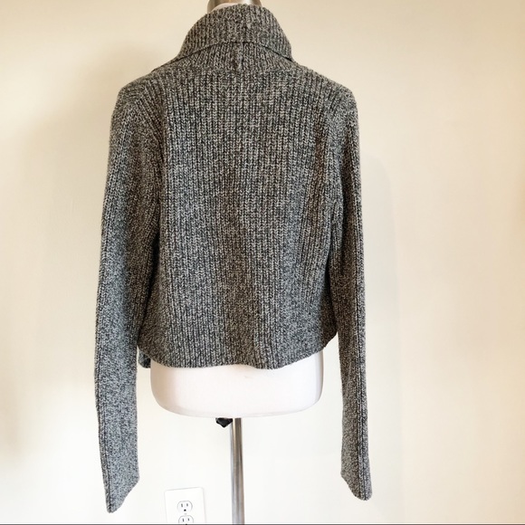 Express Marled Waterfall Cropped Cardigan Sweater Jacket, size Medium - Picture 6 of 16